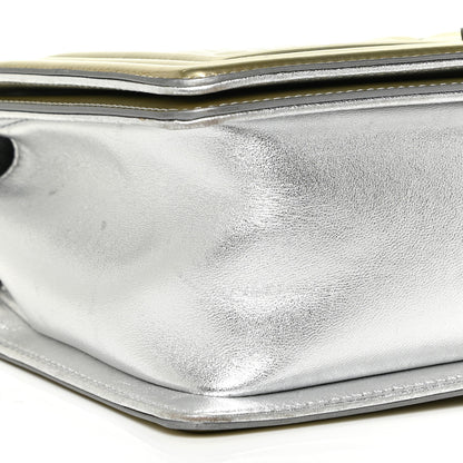 Chanel Metallic Patent Calfskin Quilted Medium Boy Flap Silver 8 of 16
