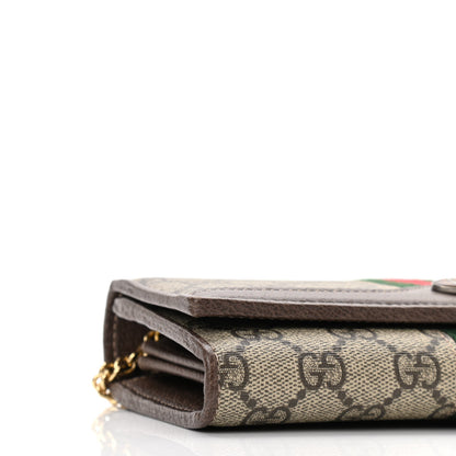 Gucci GG Supreme Monogram Web Ophidia Wallet On Chain Brown 10 of 12