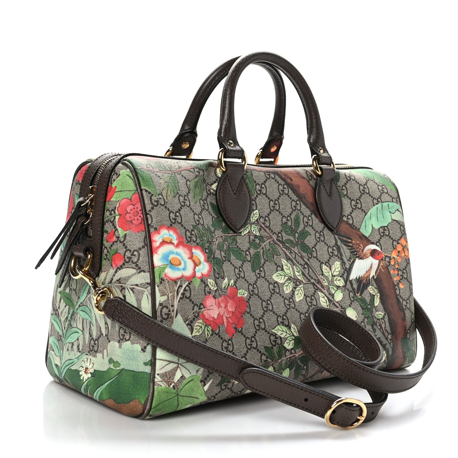 Gucci GG Supreme Monogram Tian Medium Boston Beige Multicolor New Acero 3 of 11