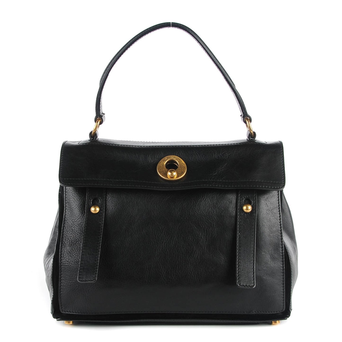 Calfskin Canvas Medium Muse Two Black