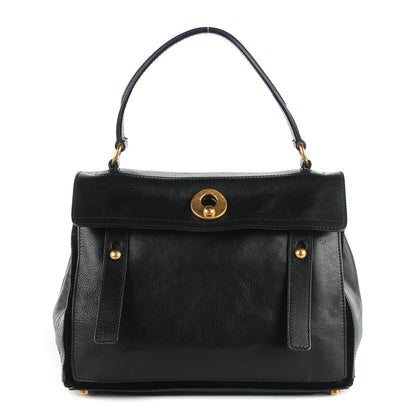 Saint Laurent Calfskin Canvas Medium Muse Two Black 1 of 9