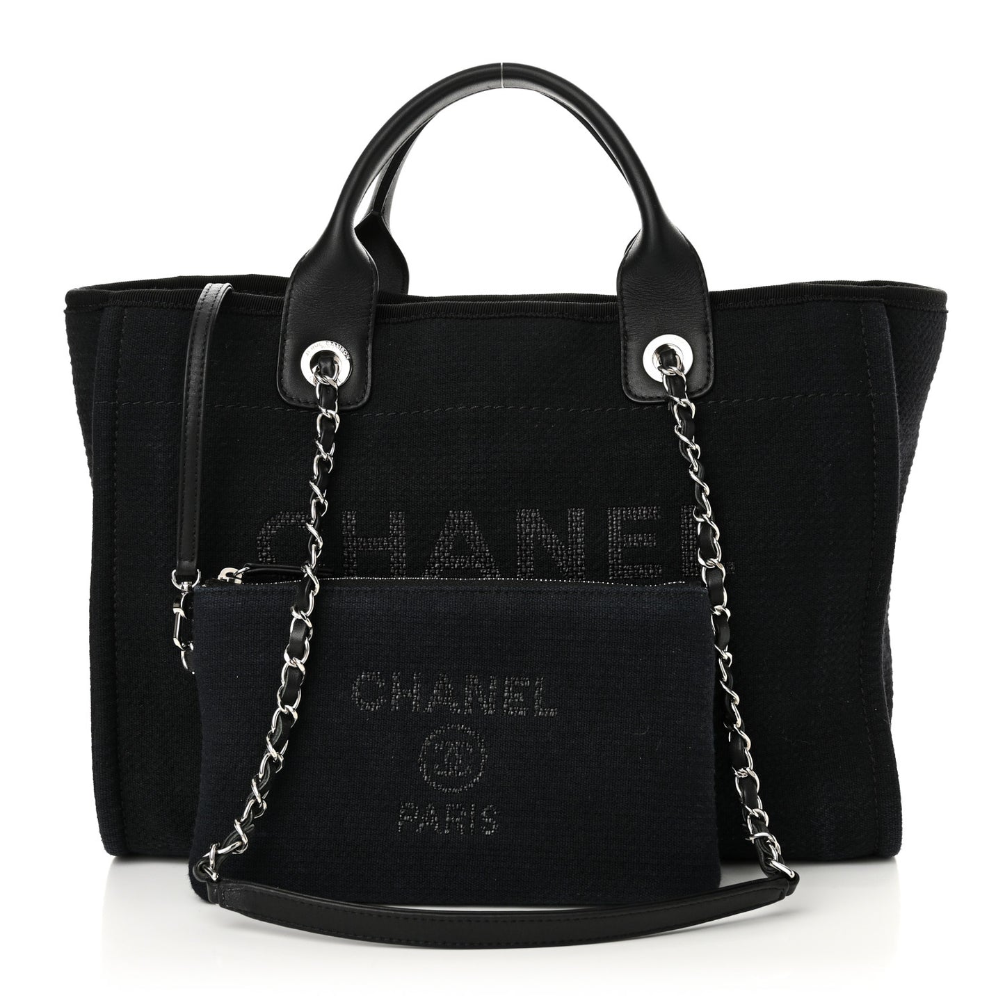 Mixed Fibers Small Deauville Tote Navy Blue