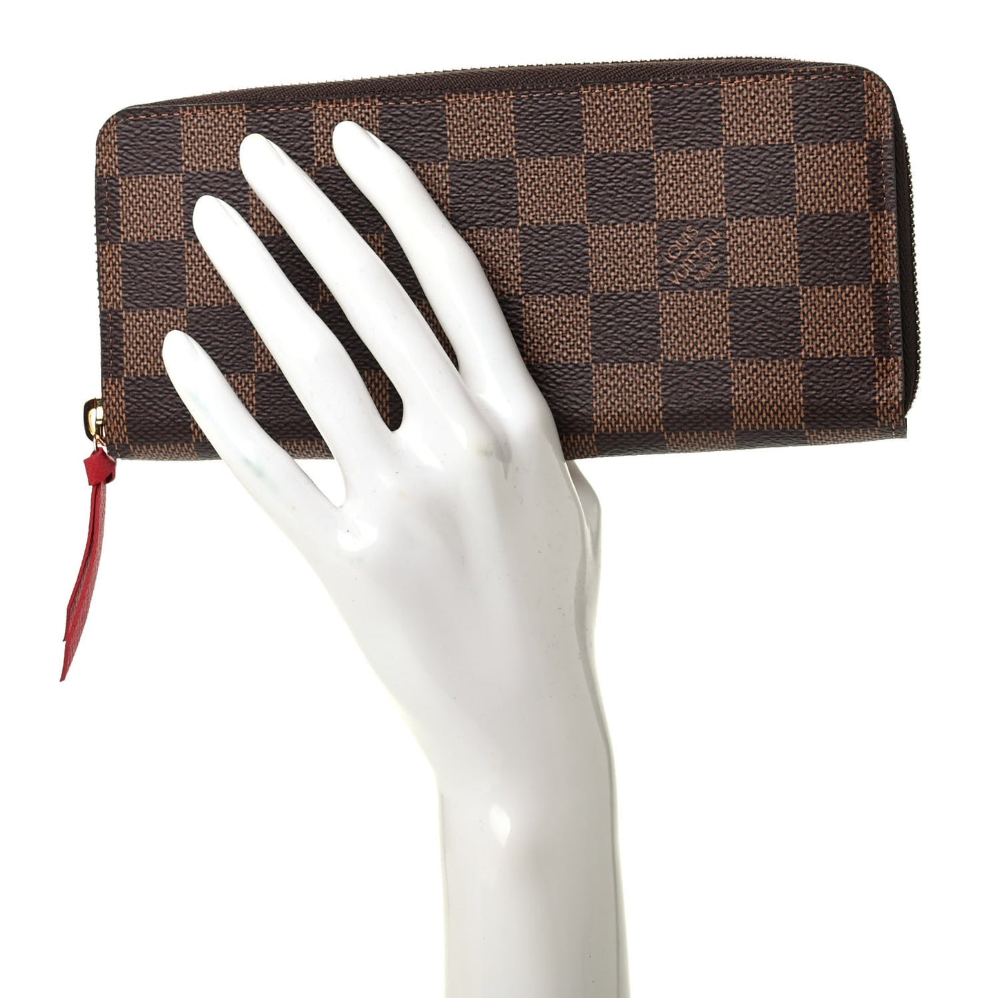 Damier Ebene Clemence Wallet Cherry