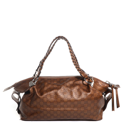 Gucci Guccissima Medium Bamboo Bar Tote Bronze 1 of 7