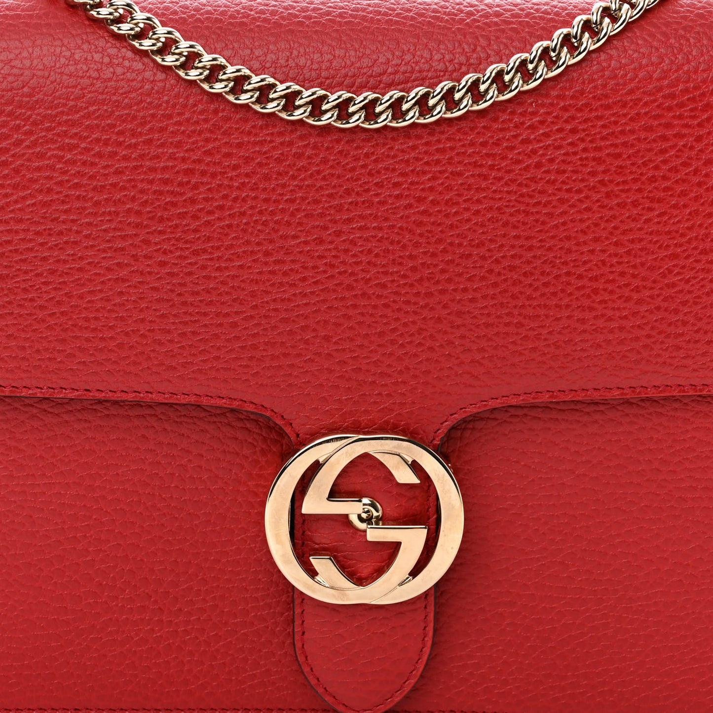 Dollar Calfskin Interlocking G Shoulder Bag Red