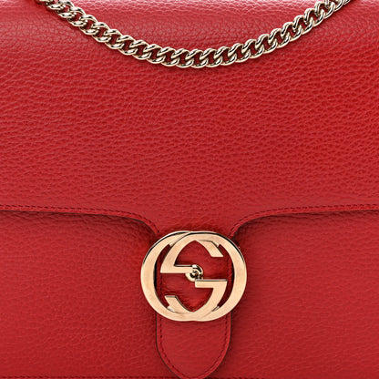 Gucci Dollar Calfskin Interlocking G Shoulder Bag Red 7 of 9