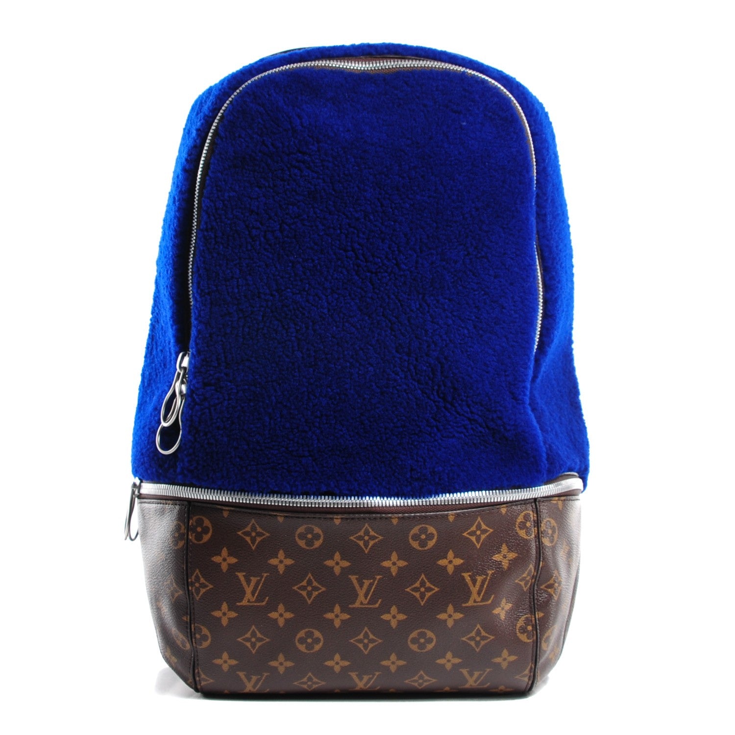 Louis Vuitton Shearling Monogram Marc Newson Fleece Pack Blue 1 of 7