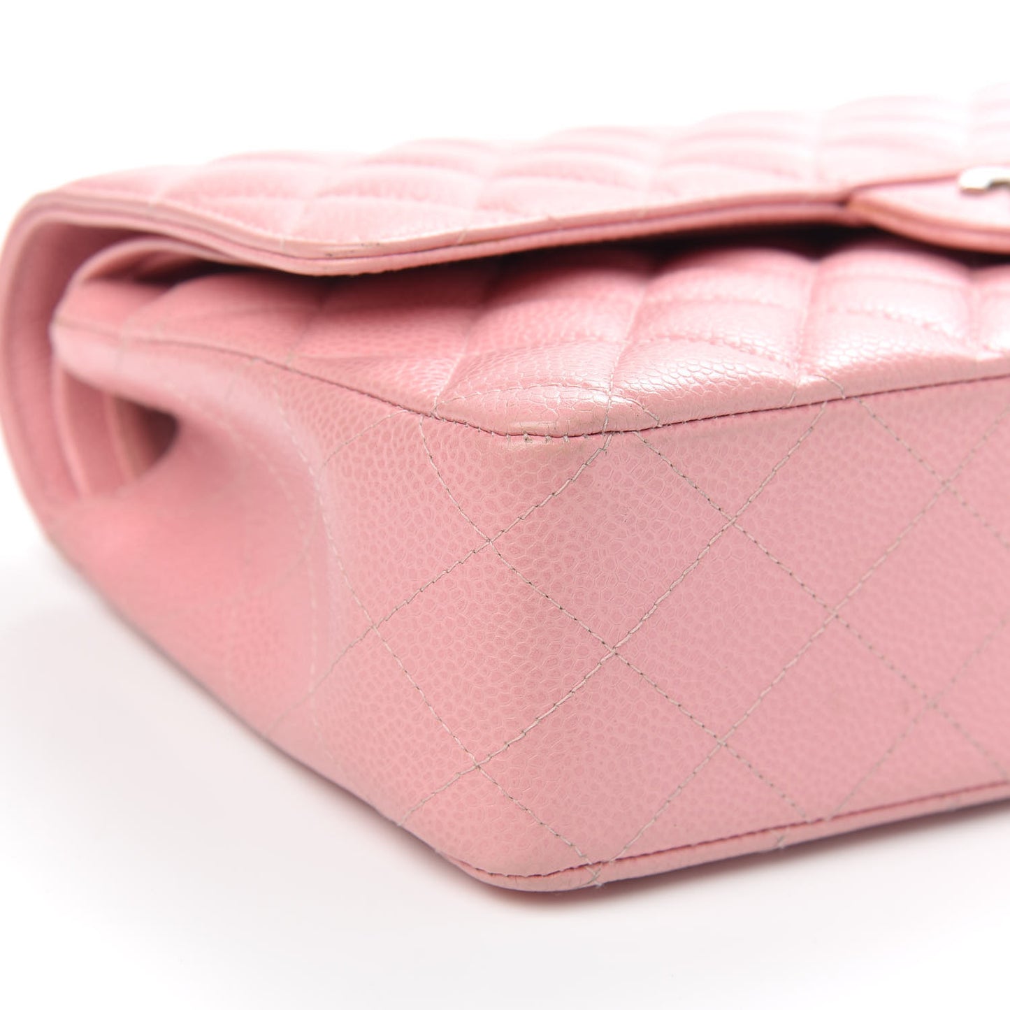 Caviar Quilted Medium Double Flap Pink