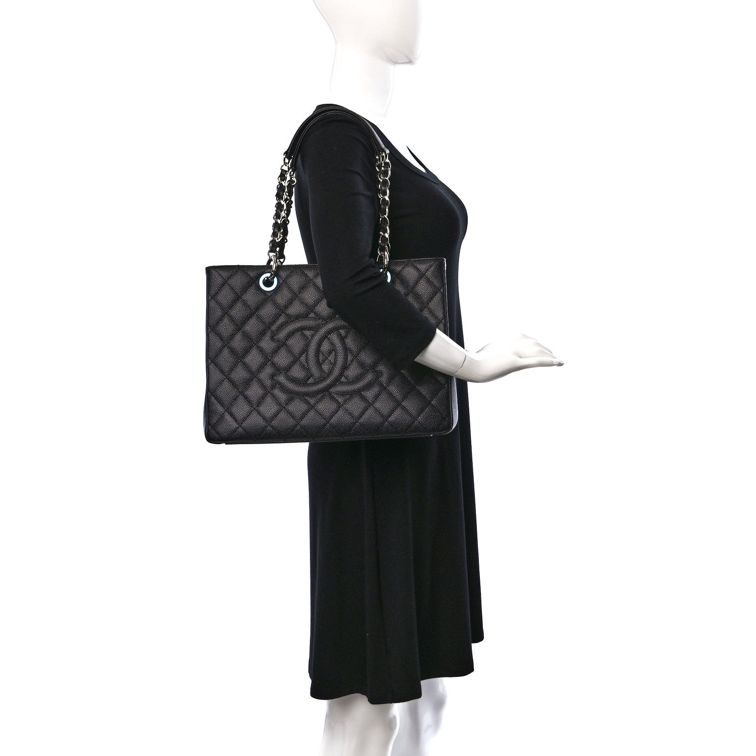 Chanel Caviar Quilted Grand Shopping Tote GST Black 2 of 9