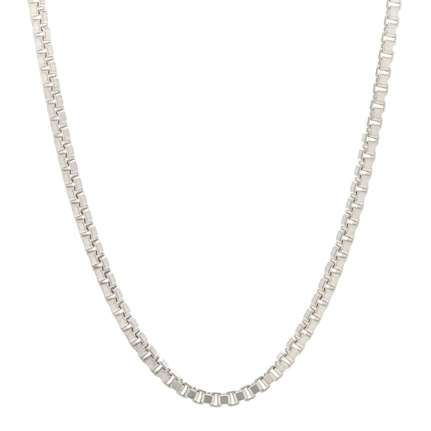 Tiffany Sterling Silver 4mm Venetian Link Necklace 1 of 4