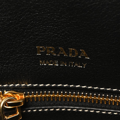 Prada Linen Shopping Tote Natural Black 6 of 9