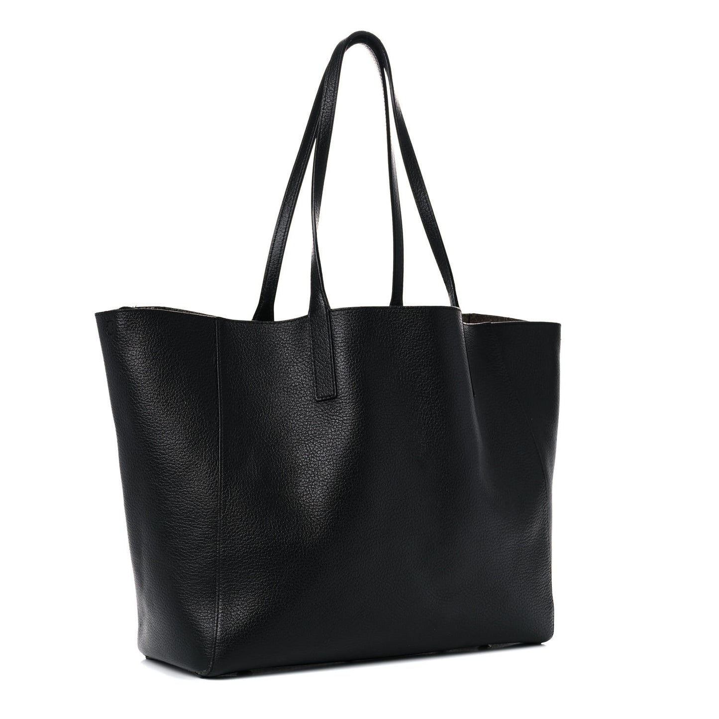 Grained Calfskin Medium Reversible Wandel Tote Black