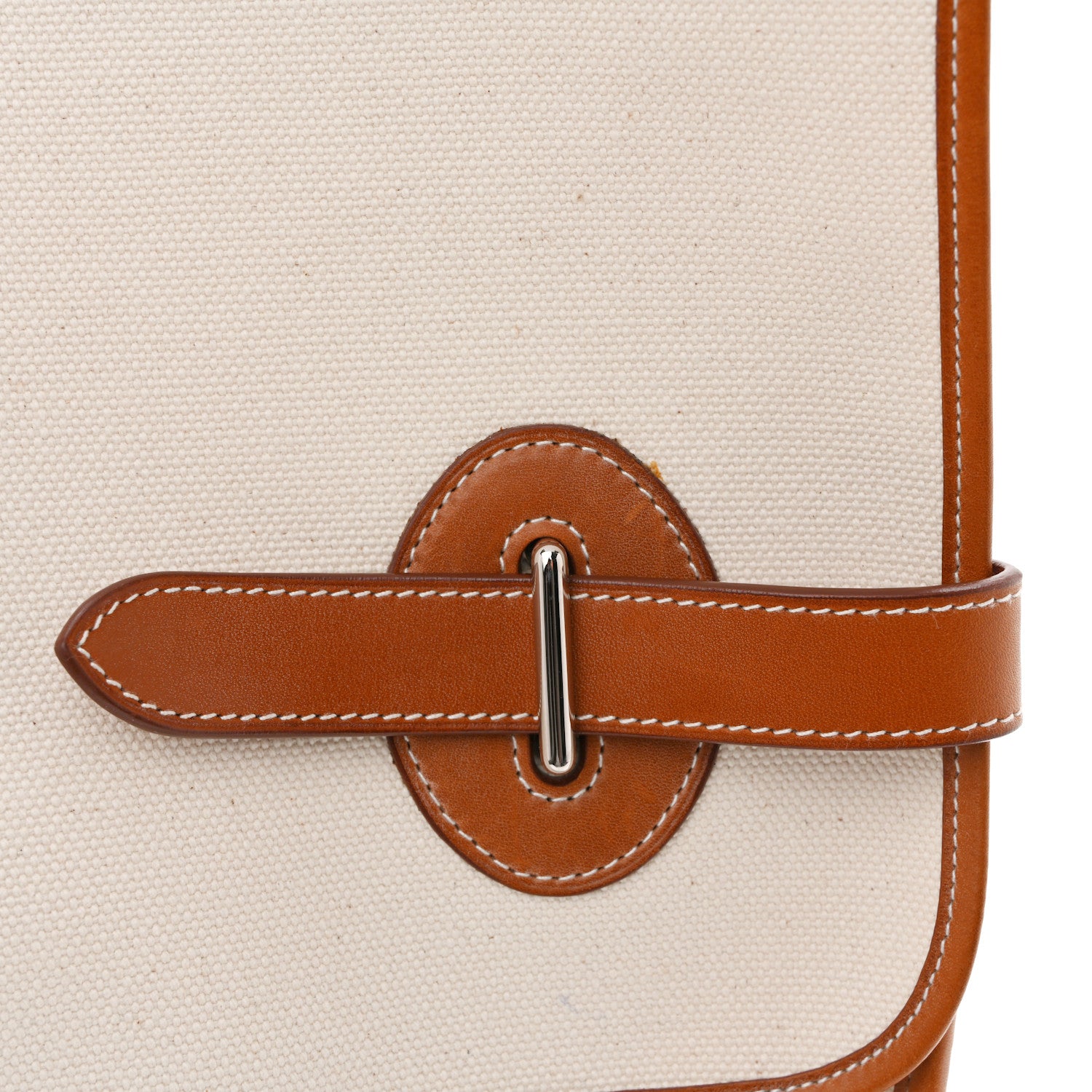 Hermes Toile Officier Natural Barenia Buenaventura Besace GM Ecru Fauve 13 of 13
