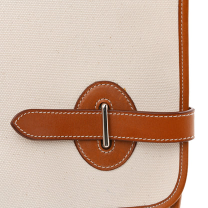 Hermes Toile Officier Natural Barenia Buenaventura Besace GM Ecru Fauve 13 of 13