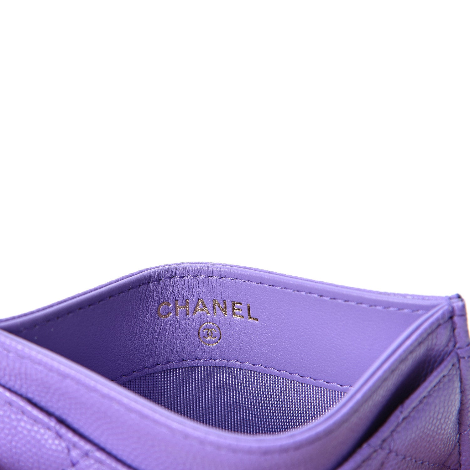 Chanel Caviar Quilted Card Holder Purple 7 of 9