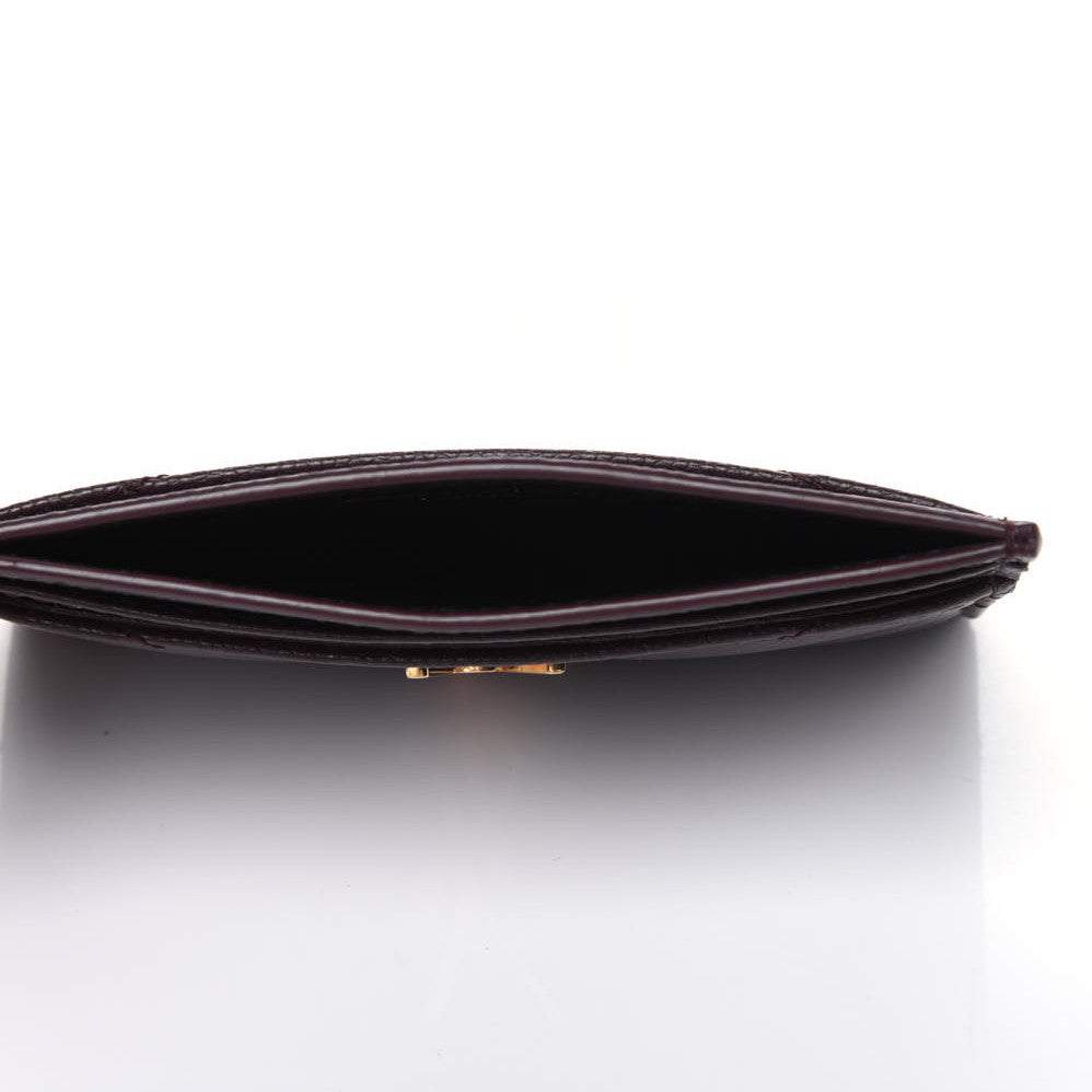 Saint Laurent Grain De Poudre Matelasse Chevron Monogram Credit Card Case Rouge Legion 5 of 10
