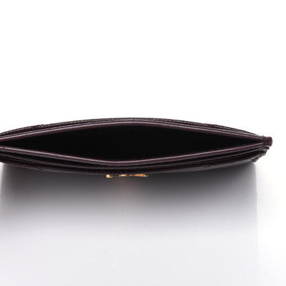 Saint Laurent Grain De Poudre Matelasse Chevron Monogram Credit Card Case Rouge Legion 5 of 10