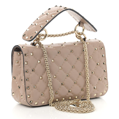 Valentino Garavani Nappa Small Rockstud Spike Shoulder Bag Poudre 3 of 10