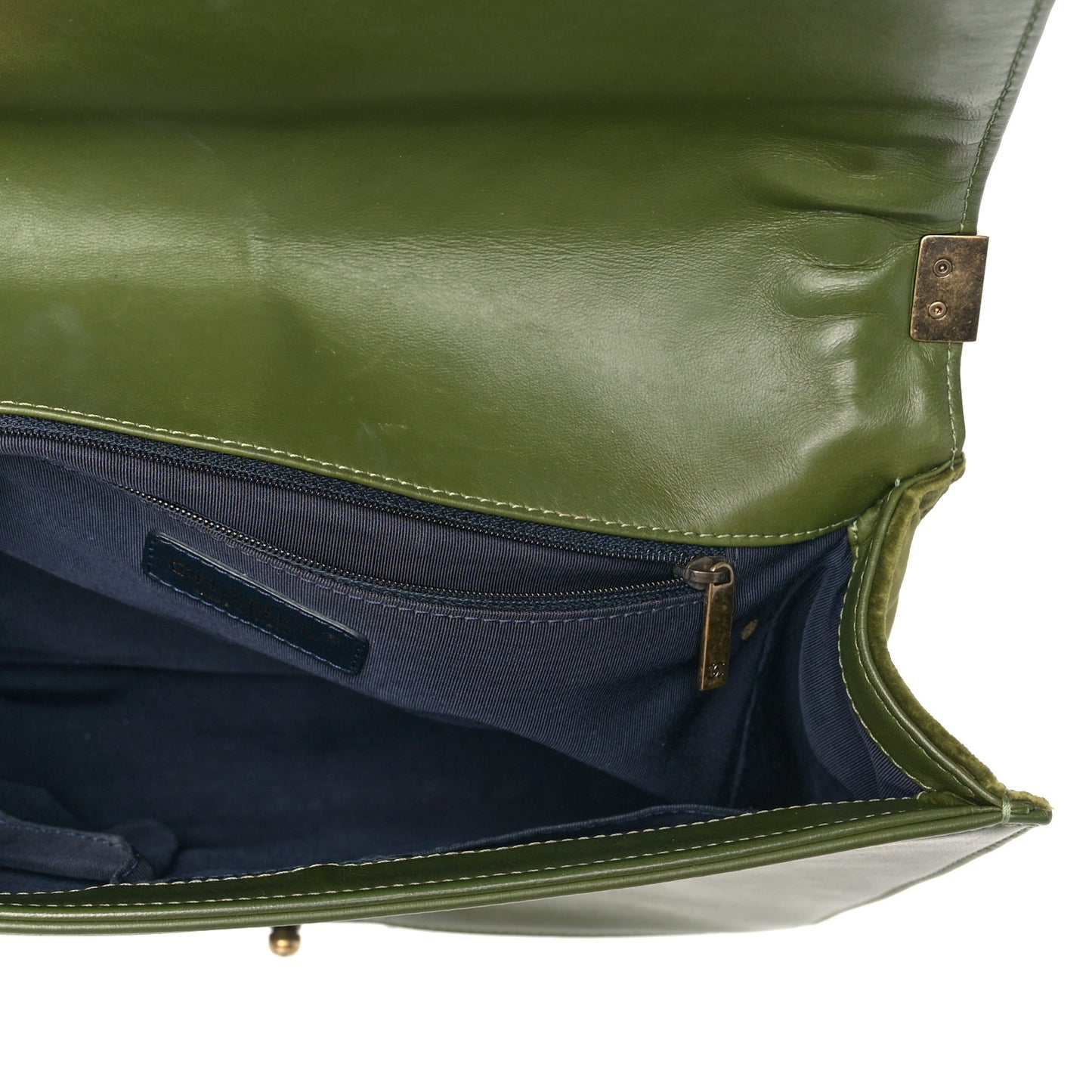 Velvet Tweed Large Boy Flap Green