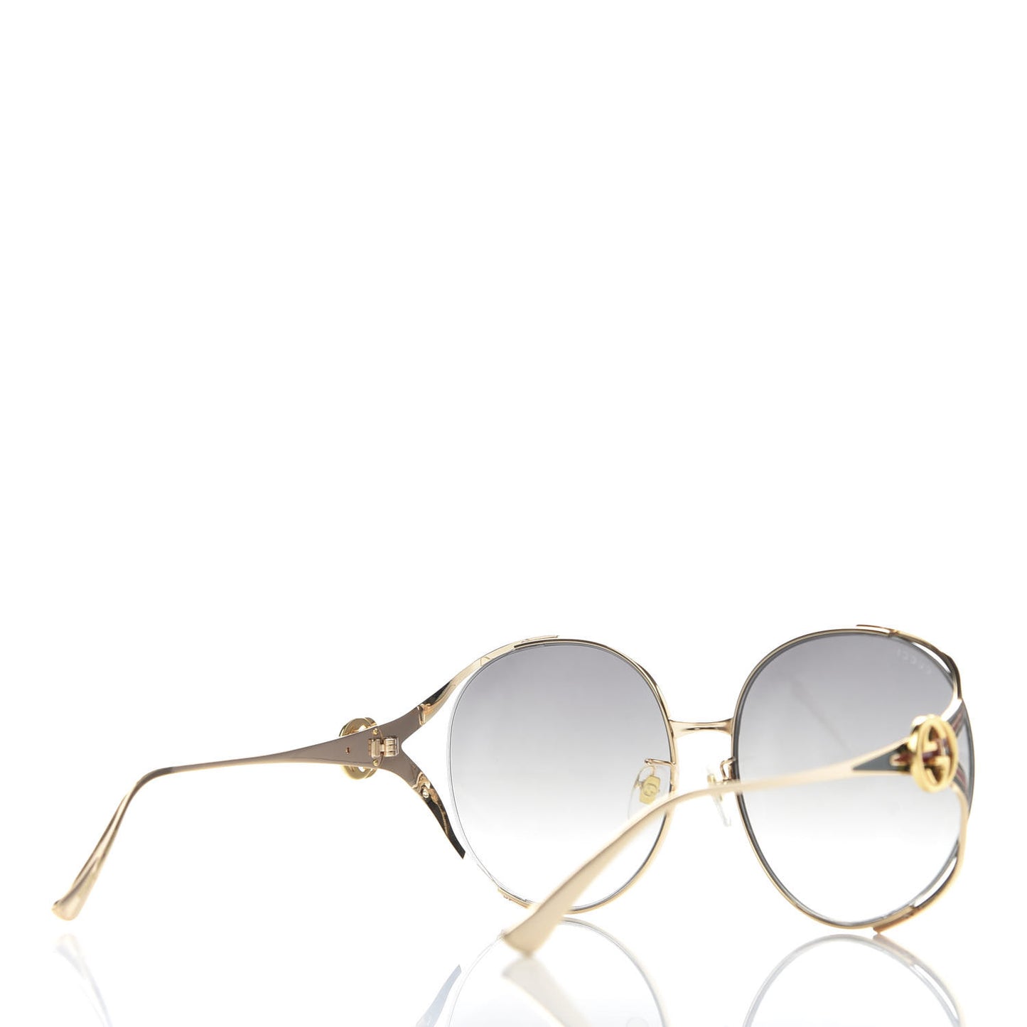 Metal Oversized Round Frame GG0225S Sunglasses Gold