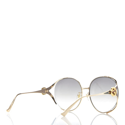 Gucci Metal Oversized Round Frame GG0225S Sunglasses Gold 4 of 8
