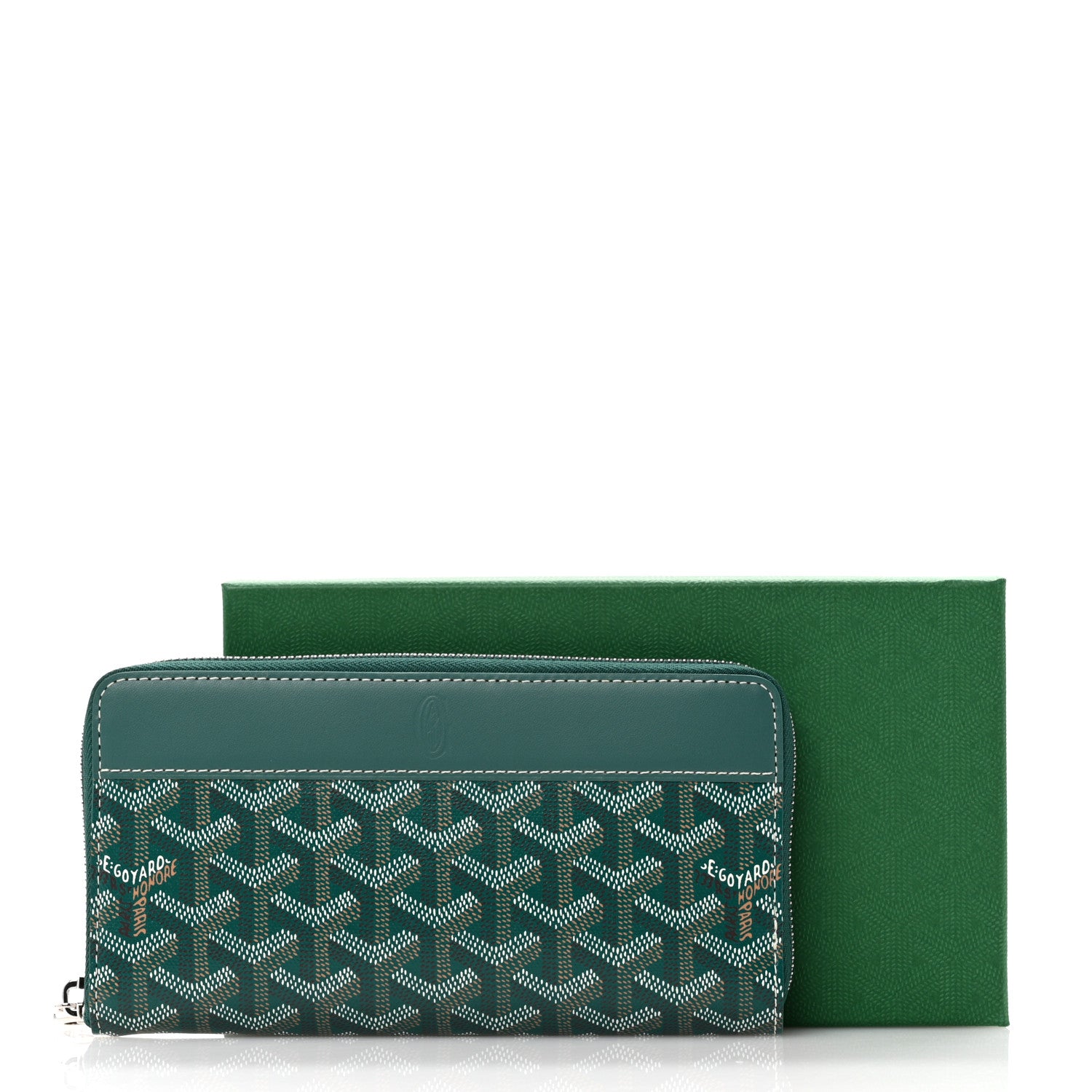 Goyard Goyardine Matignon Zip Around GM Wallet Green 8 of 8