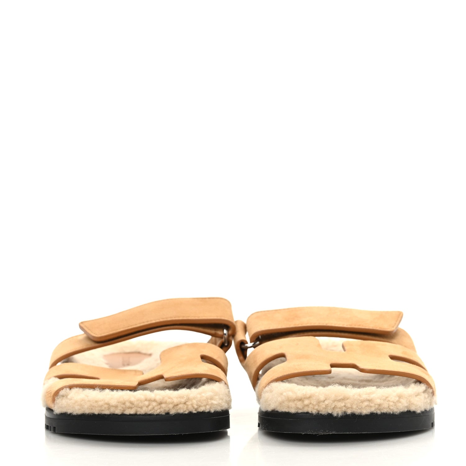 Hermes Suede Goatskin Woolskin Womens Chypre Sandals 36.5 2 of 8