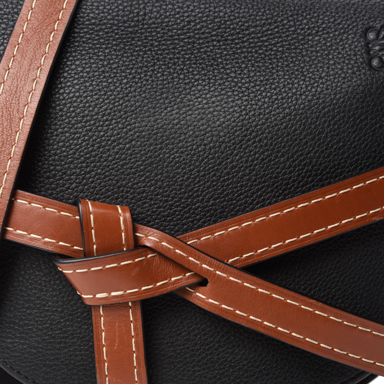 Loewe Grained Calfskin Small Gate Crossbody Bag Pecan Black 13 of 13