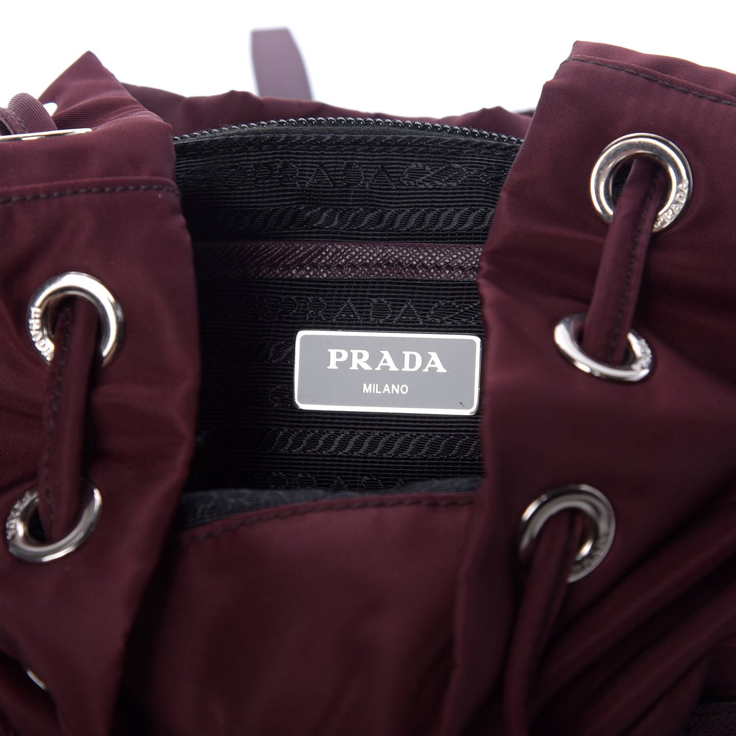 Nylon Vela Small Backpack Bordeaux Black