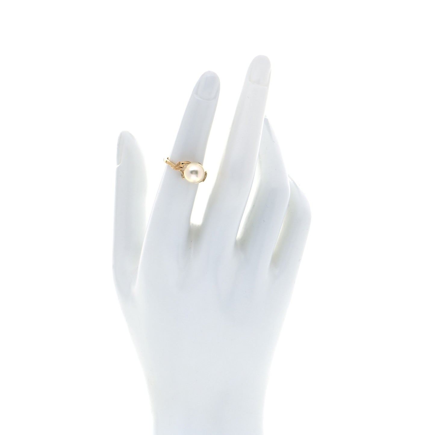 18K Yellow Gold Akoya Pearl 8.5mm Ring 49 5