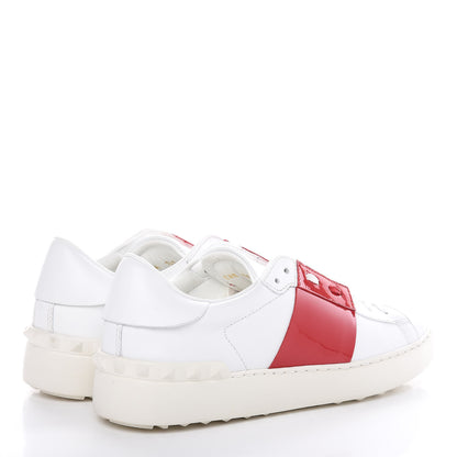 Valentino Garavani Calfskin Patent Rockstud Open Sneakers 39 White Rosso Valentino 4 of 13