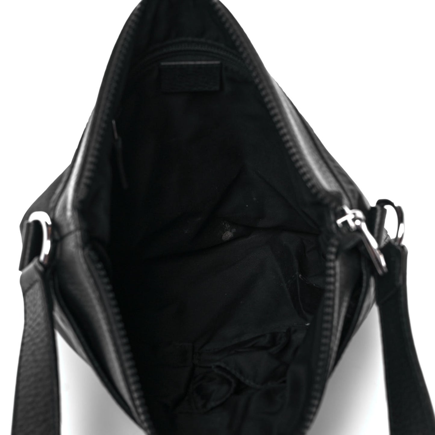 Nylon Monogram Dollar Calfskin Flat Messenger Bag Black