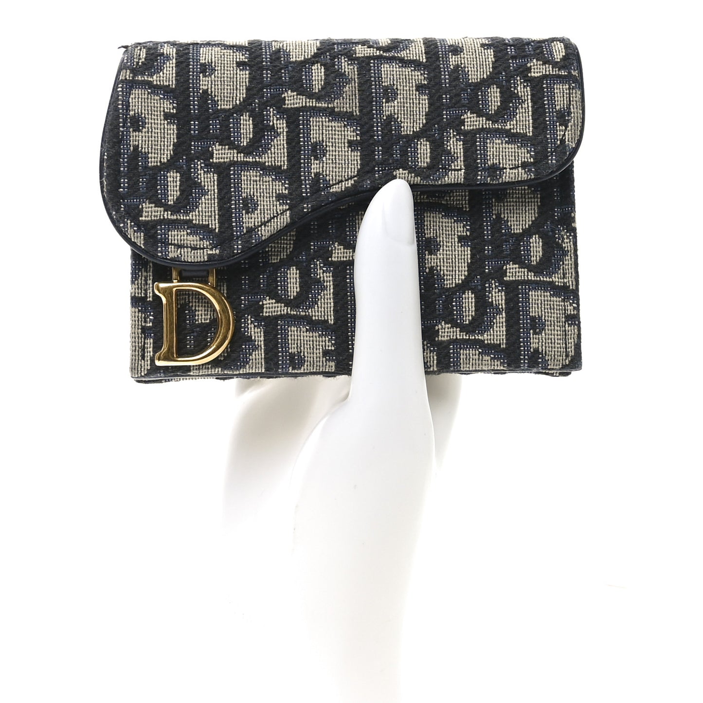 Oblique Saddle 5-Gusset Card Holder Blue