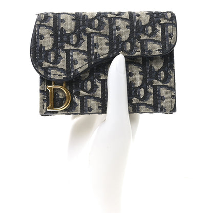 Christian Dior Oblique Saddle 5-Gusset Card Holder Blue 2 of 9