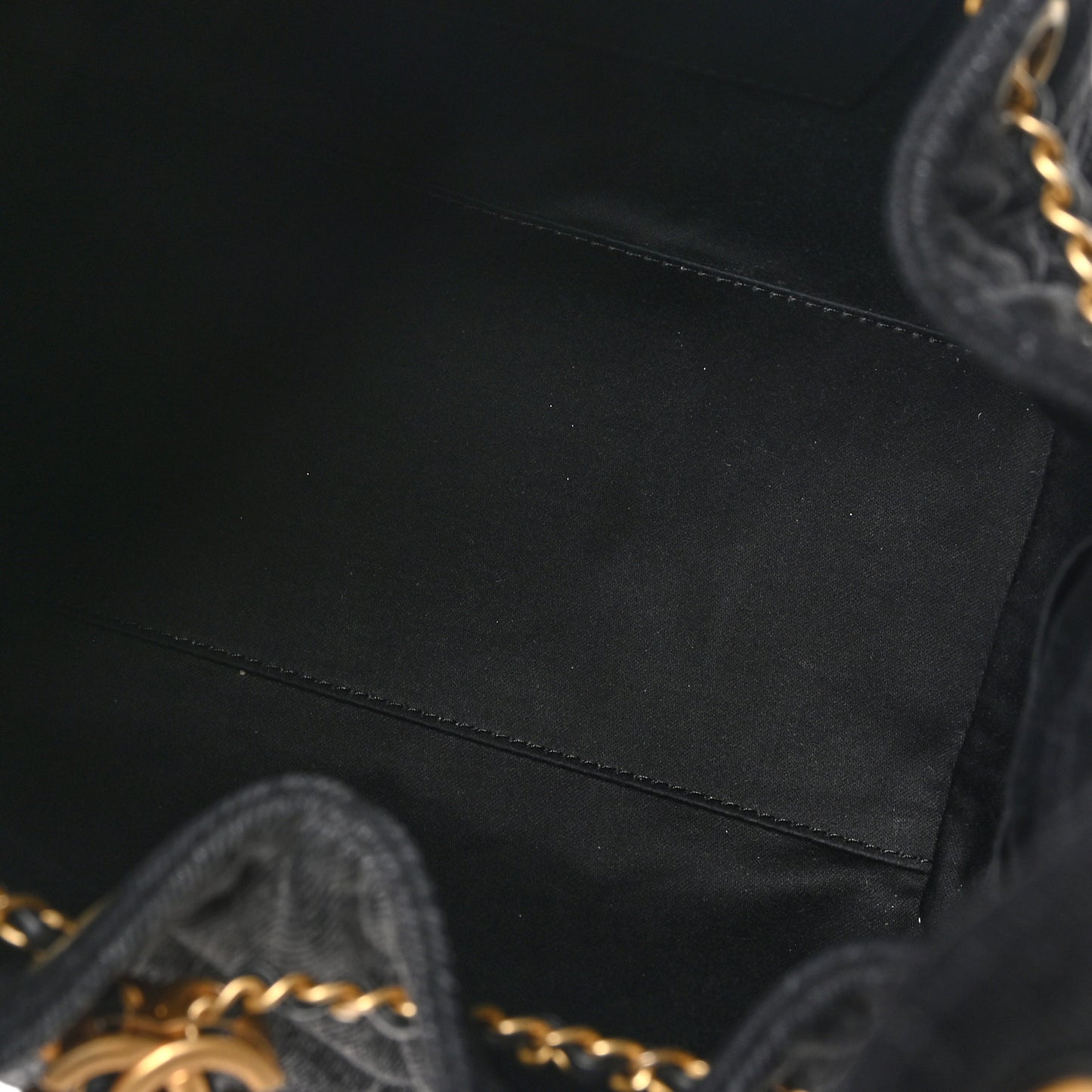 Washed Denim Quilted Small Chanel 25 Handbag Black