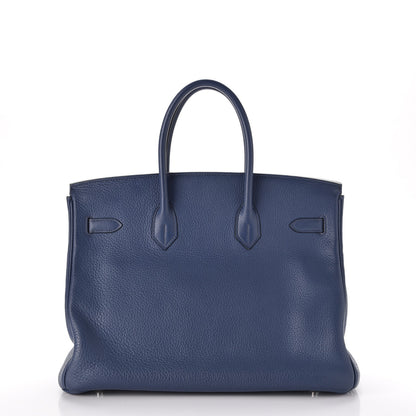 Hermes Taurillon Clemence Birkin 35 Bleu Brighton 4 of 34