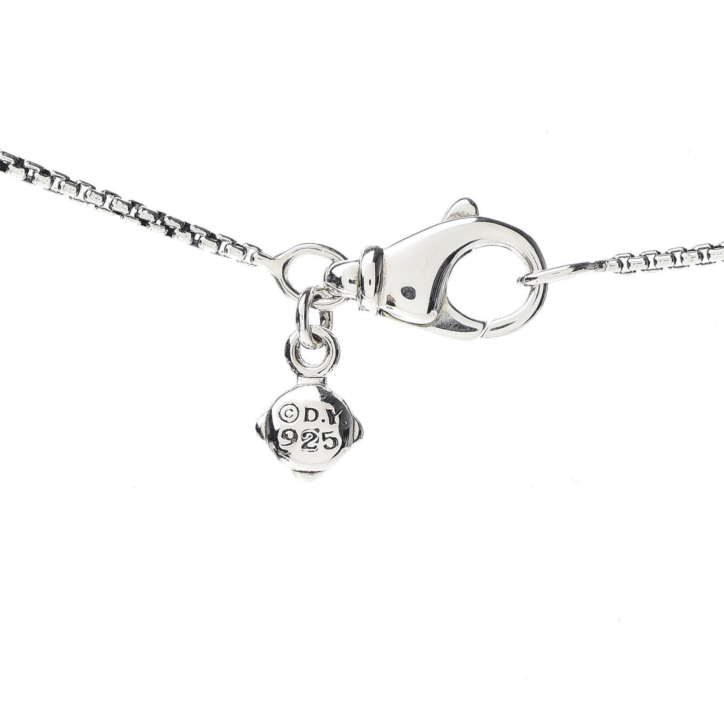 Sterling Silver Blue Topaz 8mm Chatelaine Pendant Necklace