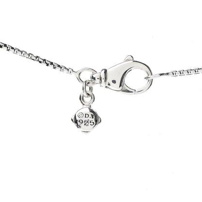 David Yurman Sterling Silver Blue Topaz 8mm Chatelaine Pendant Necklace 4 of 5