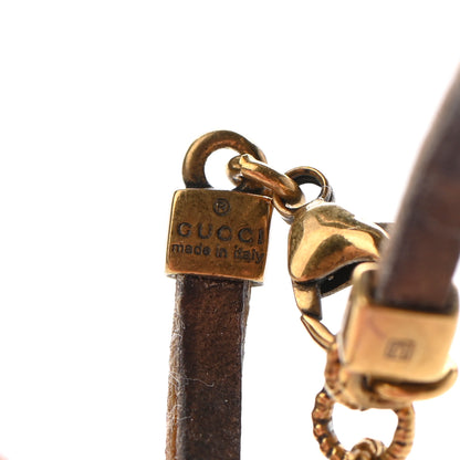 Gucci Metal Crystal Double G Bracelet Aged Gold 4 of 5
