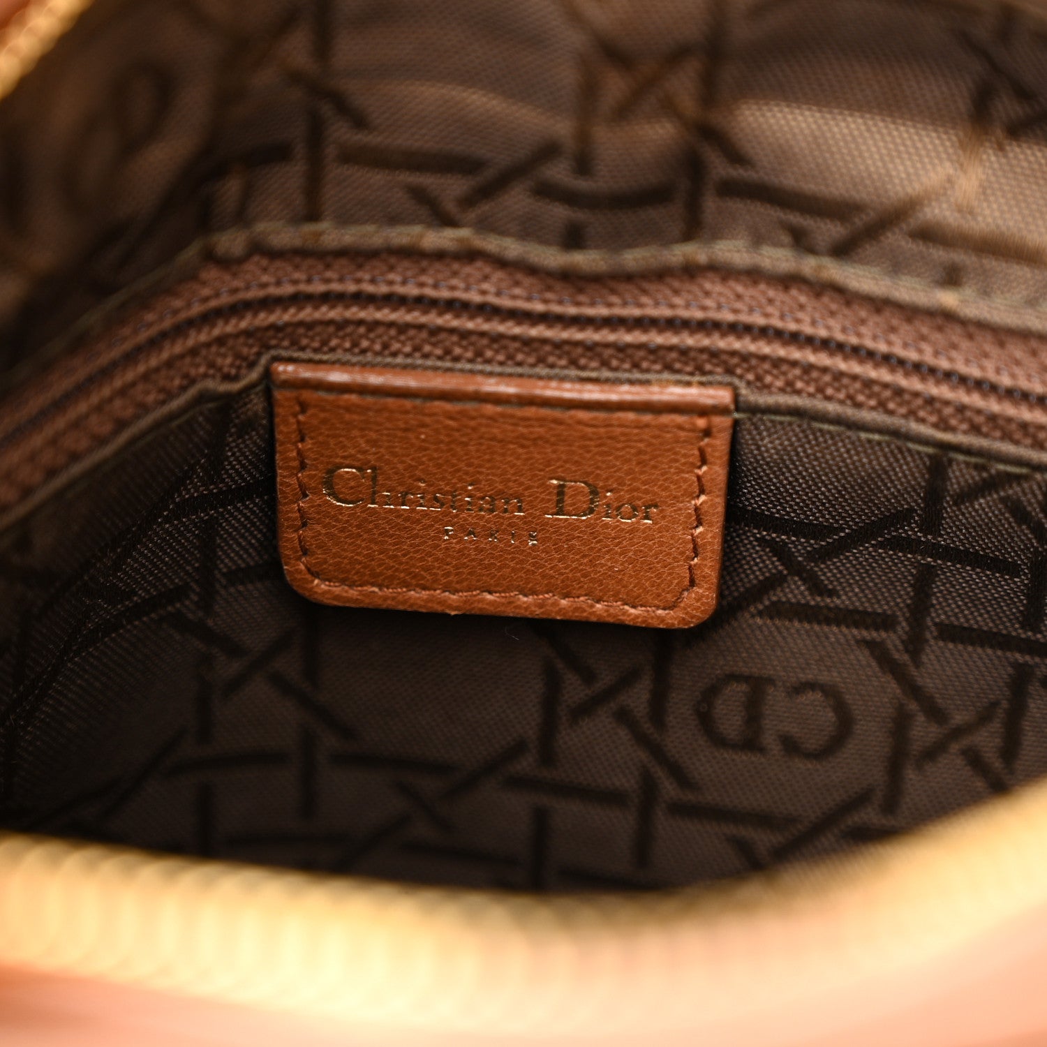 Christian Dior Lambskin Cannage Medium Lady Dior Tan 6 of 16