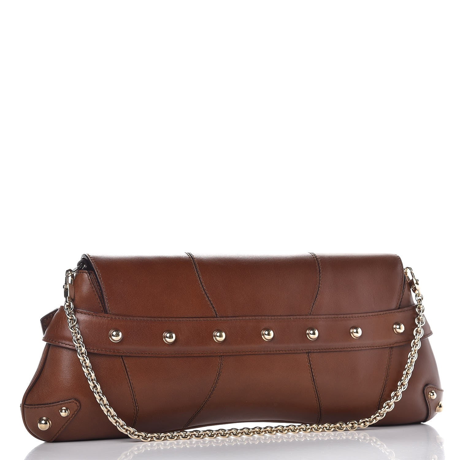 Gucci Calfskin Horsebit Chain Clutch Cuir 3 of 10
