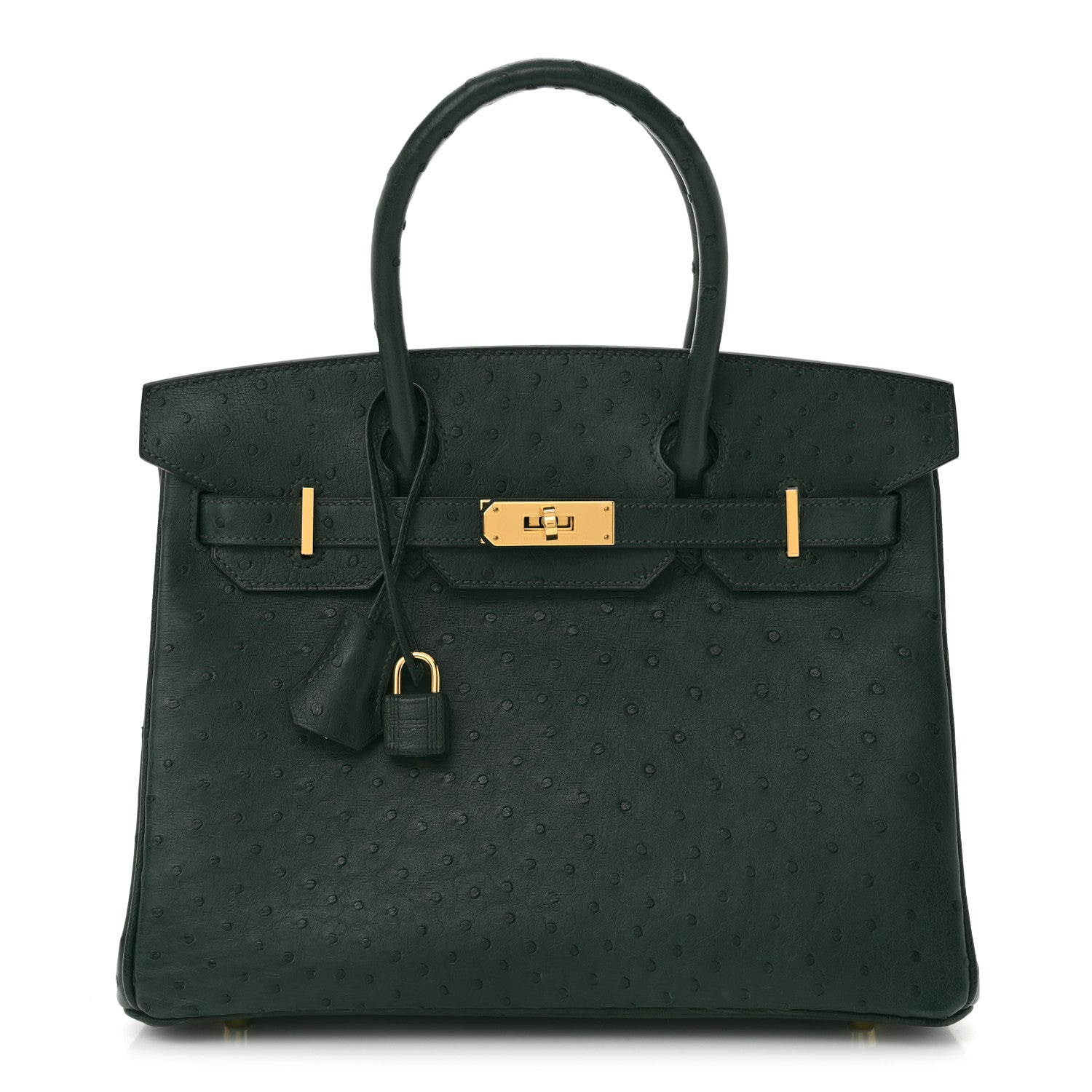 Hermes Ostrich Birkin 30 Vert Titien 1 of 10