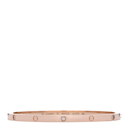 Cartier 18K Pink Gold 6 Diamond Small LOVE Bracelet 18 1 of 7