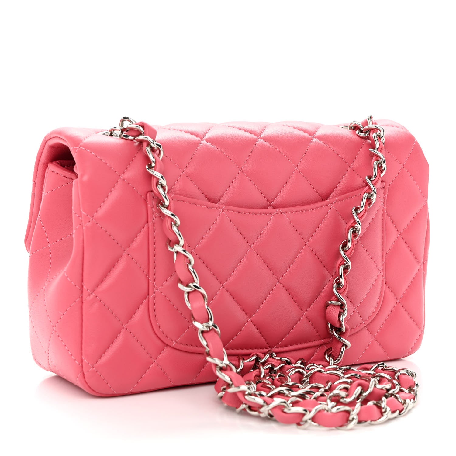 Chanel Lambskin Quilted Mini Rectangular Flap Pink 3 of 10