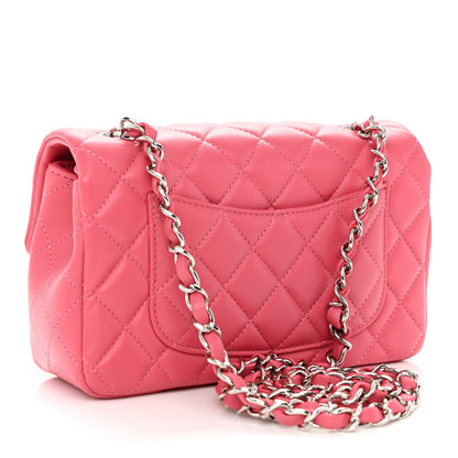 Chanel Lambskin Quilted Mini Rectangular Flap Pink 3 of 10