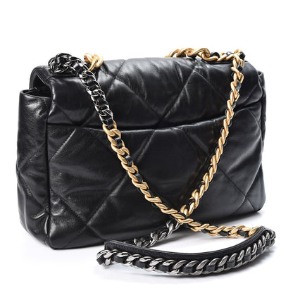 Chanel Lambskin Quilted Large 19 Flap Black 2 of 10
