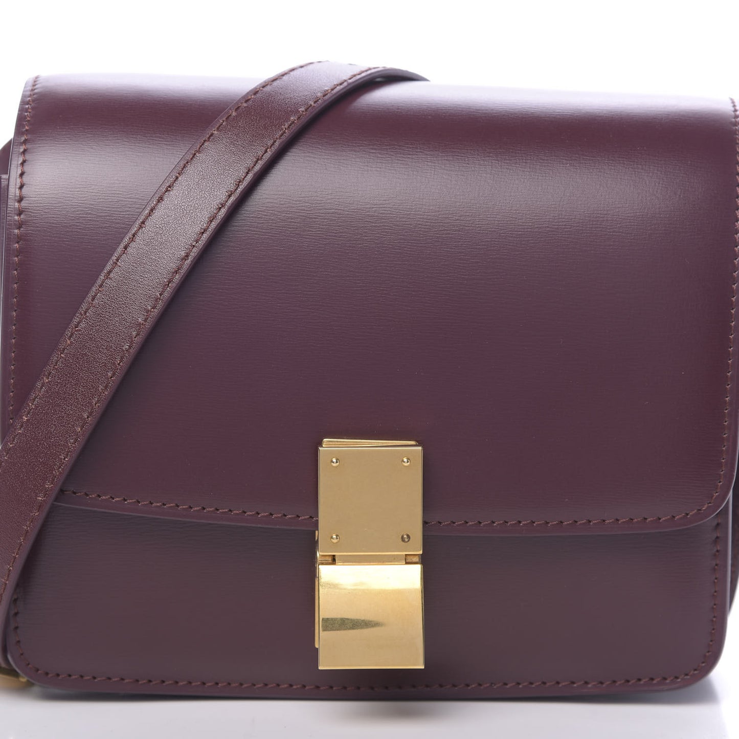 Box Calfskin Small Classic Box Flap Bag Burgundy