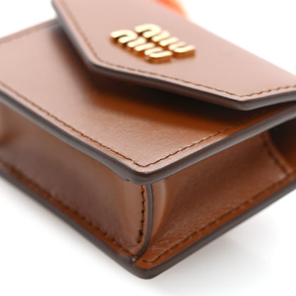 Miu Miu Nappa Flap Pouch Bag Charm Cognac Orange 8 of 8