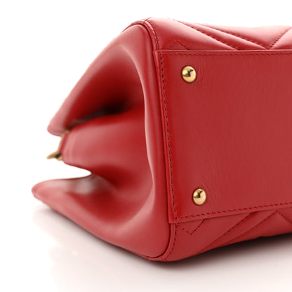 Gucci Calfskin Matelasse Small GG Marmont Tote Hibiscus Red 9 of 10