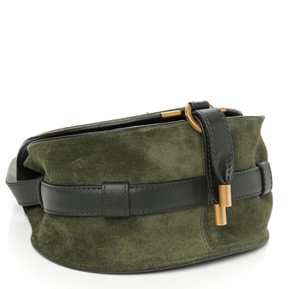 Chloe Suede Small Marcie Saddle Bag Night Forest 4 of 10